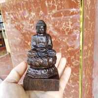 纯天然红木制品越南沉香皮黑檀木雕释迦摩尼佛家居办公工艺品摆件
